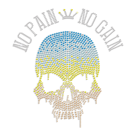 No Pains No Gains & Skull Rhinestone Transfer